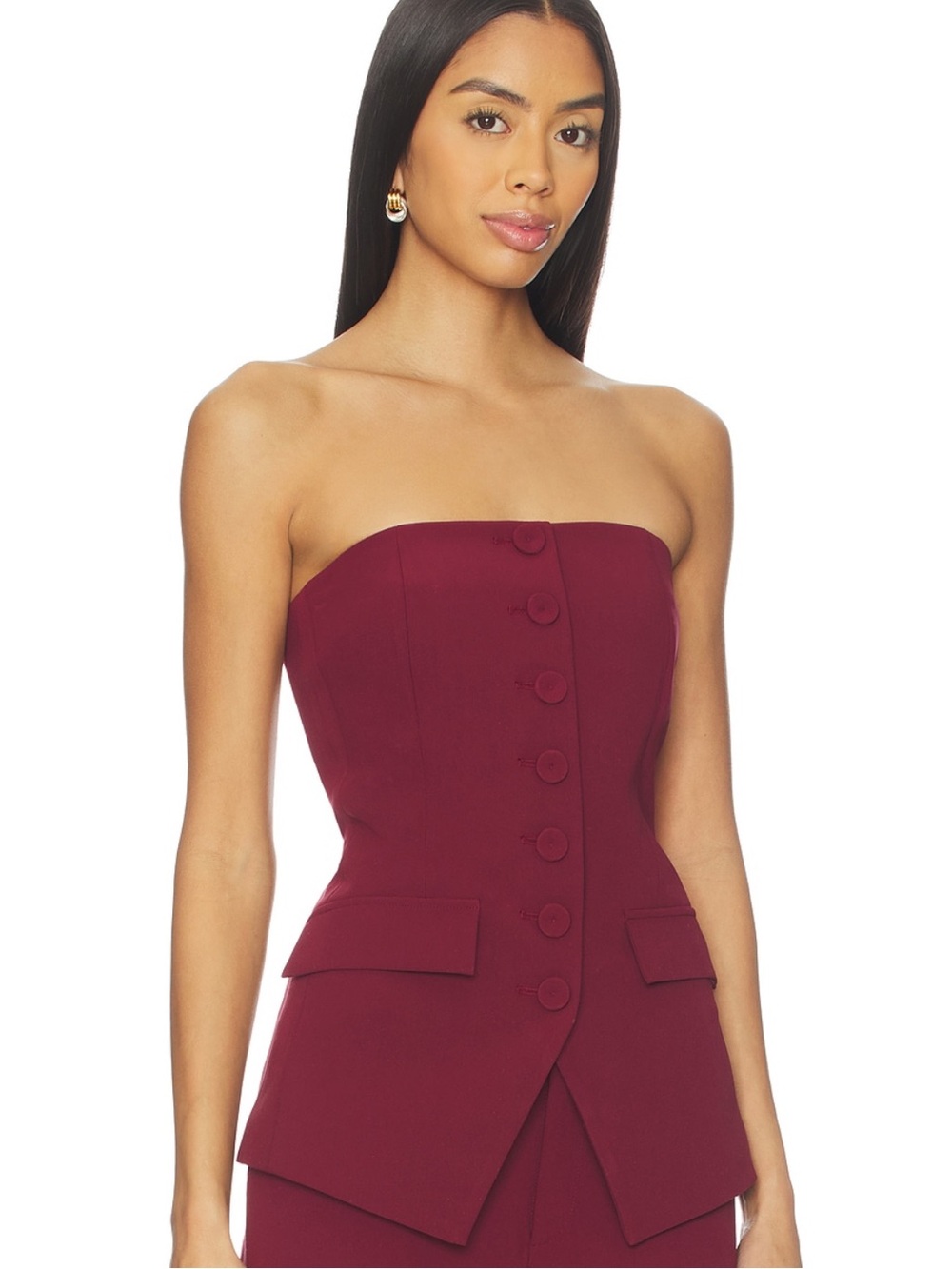 NWT Favorite Daughter The Dream Phoebe Bustier in Vino 🍷❤️ - Picture 2 of 8